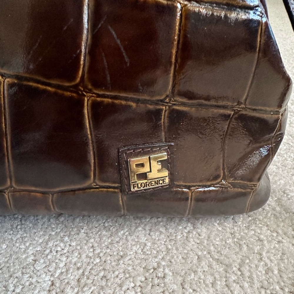 PE Florence Italian Vintage crocodile style satchel purse - Picture 2 of 4